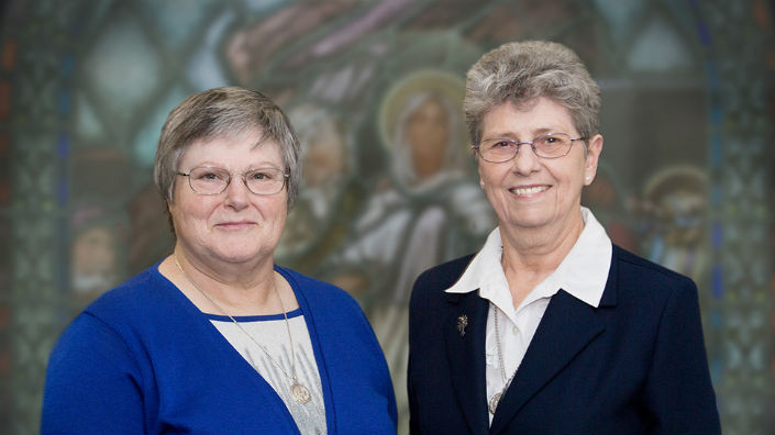 Left: Sister Kathleen Howard, CCVI with Sister Trahan, CCVI Sisters of Charity