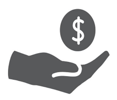 Cash donation image of a hand and $ sign