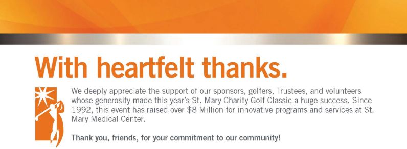 Golf sponsor thank you